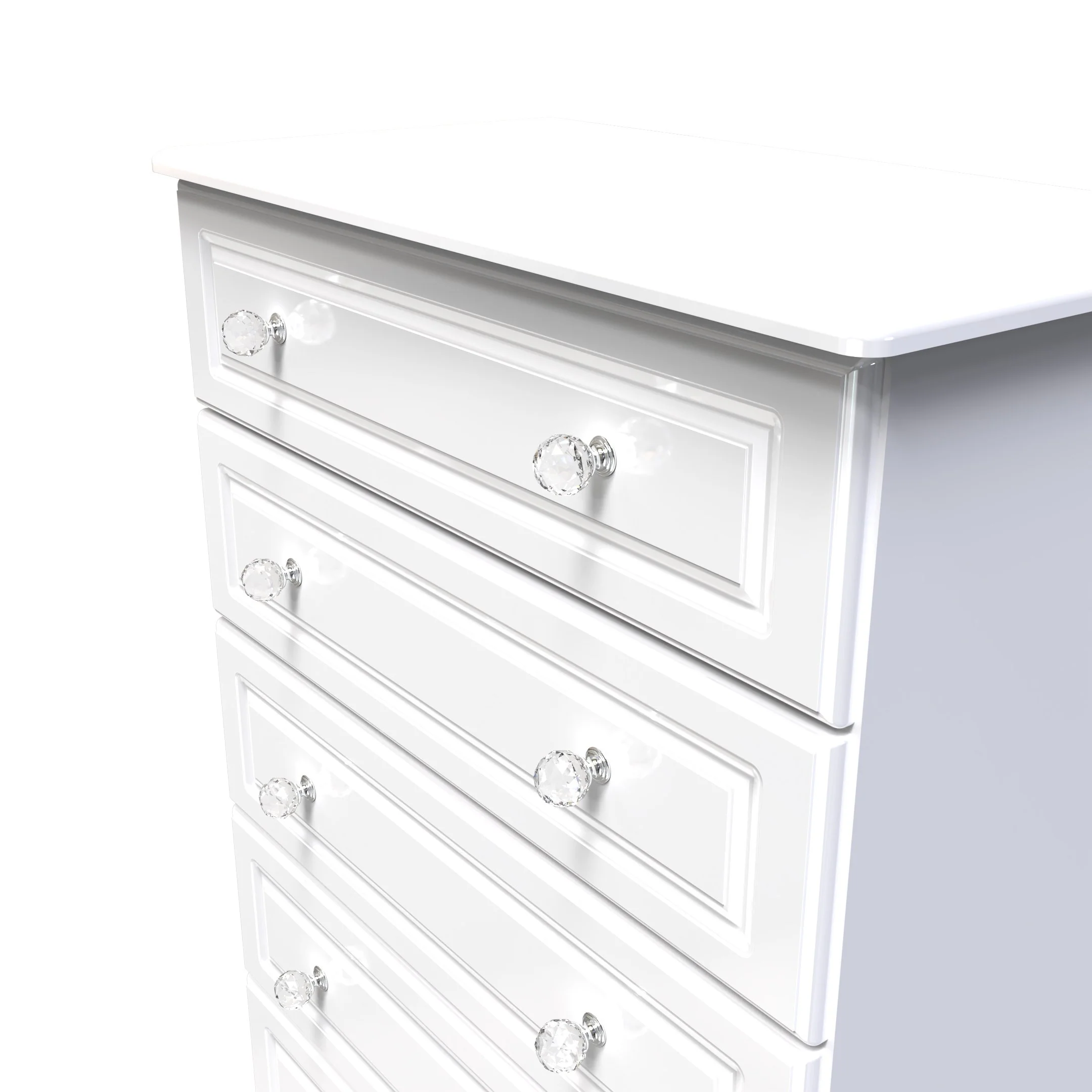 Clarence Ready Assembled 5 Drawer Chest in White Gloss & White - Image 4