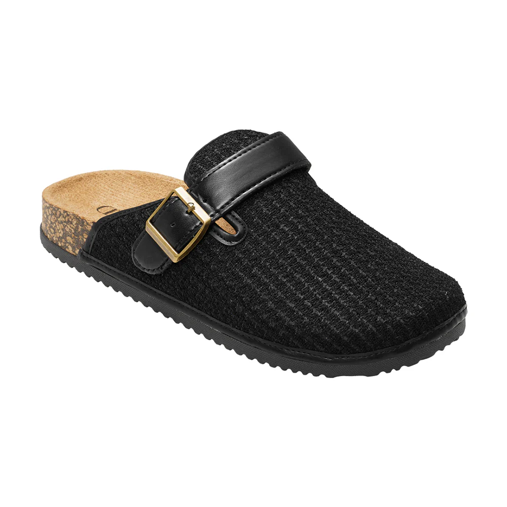 Closed-Toe Slip-On Mules Sandals - Black - Image 6