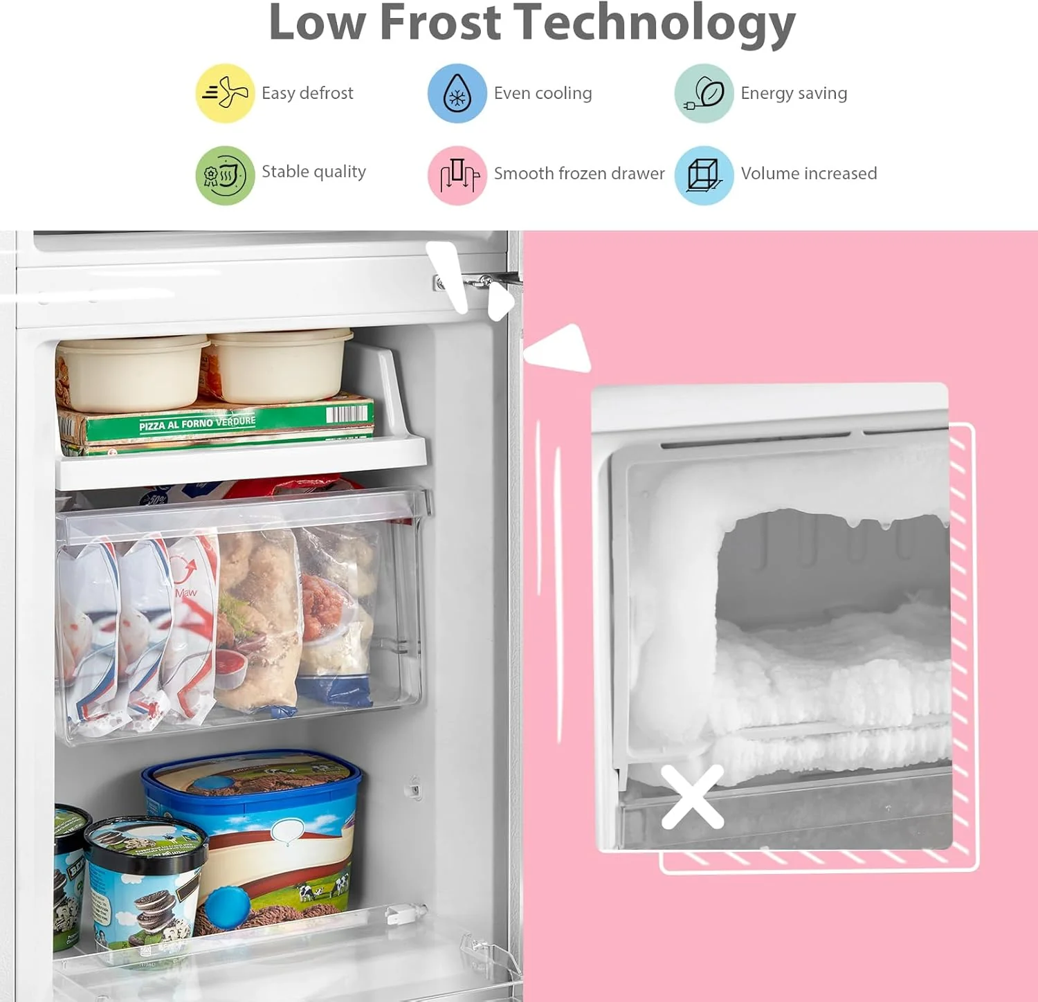 Comfee 174L Freestanding Low Frost Fridge Freezer - Image 2