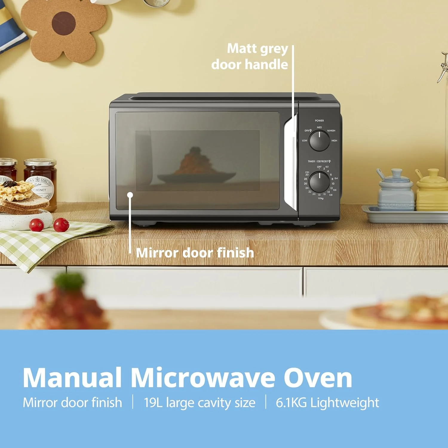 Comfee 19L 5-level Power Kitchen Manual Microwave - Image 3