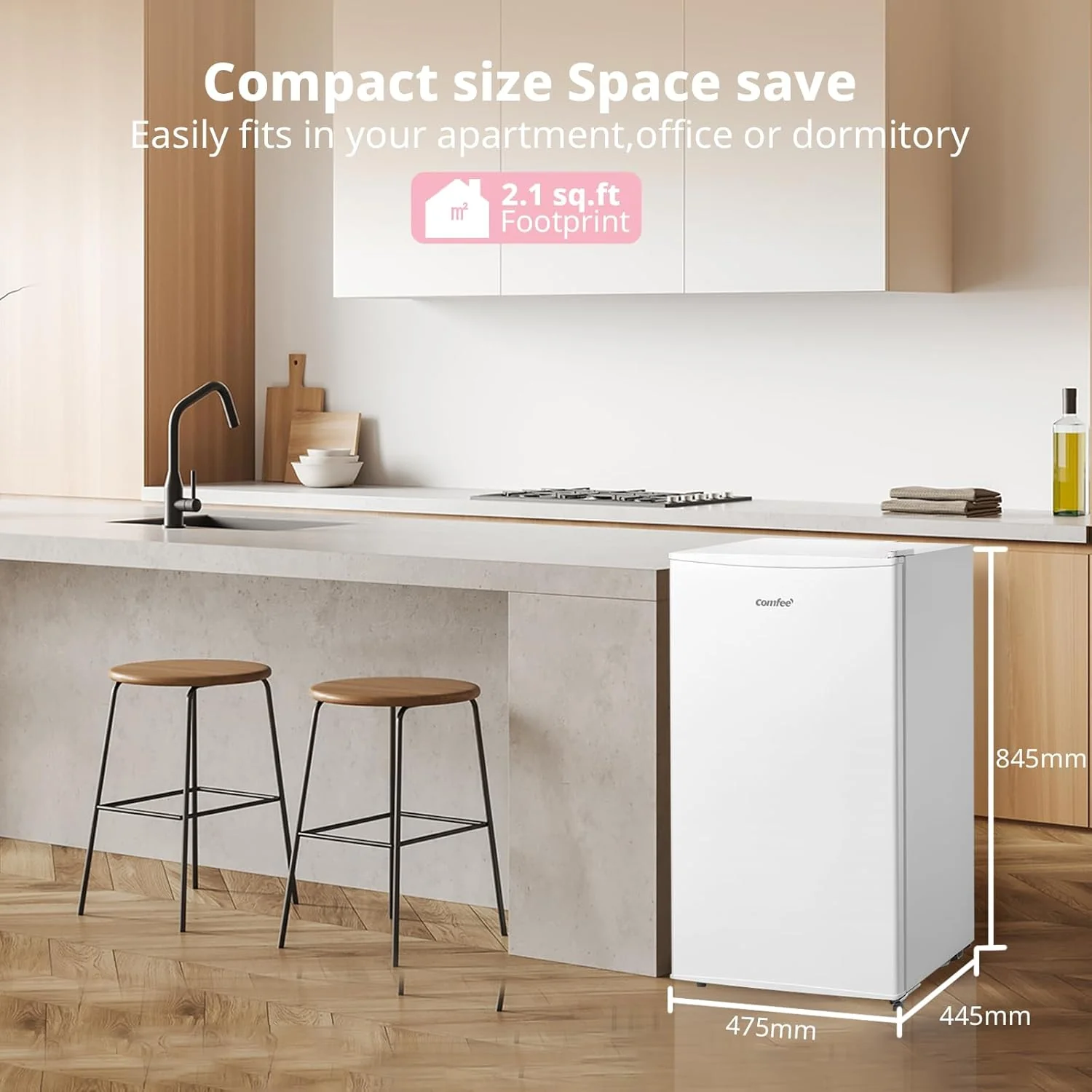 Comfee 60 Litre Freestanding Under Counter Upright Freezer - Image 6