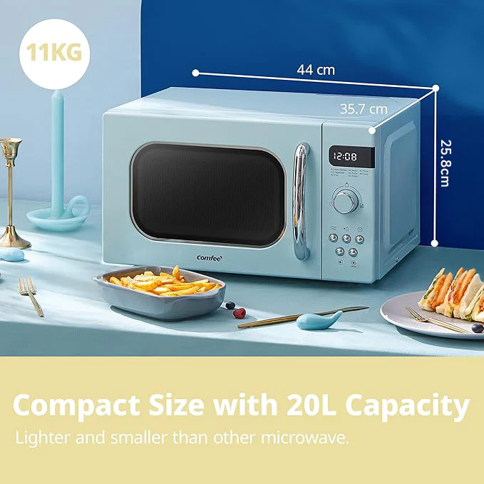 Comfee 800W 20L Retro Microwave Oven with LED Display - Image 6