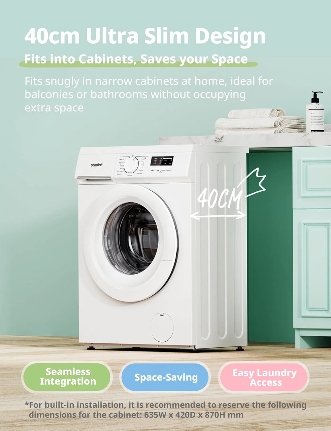 Comfee Freestanding Washing Machine 7KG Load White - Image 2