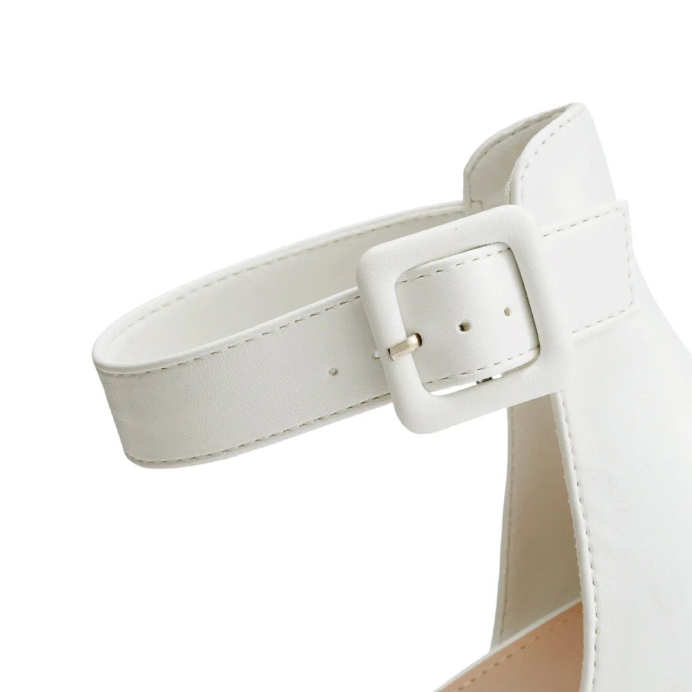 Comfortable Closed Toe Block Heels Pumps - Image 5
