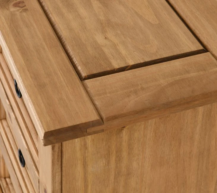 CORONA 3 DRAWER BEDSIDE - DISTRESSED WAXED PINE - Image 7