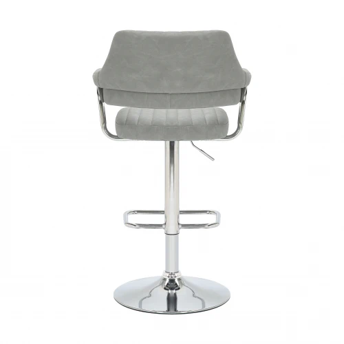 Cortez Leather Effect Light Grey Bar Stool - Set Of 2 - Image 3