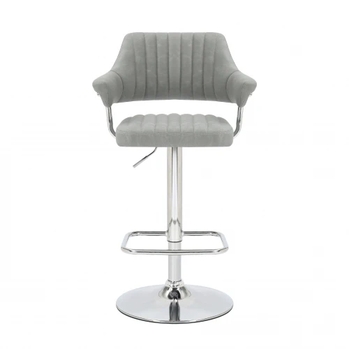 Cortez Leather Effect Light Grey Bar Stool - Set Of 2 - Image 6