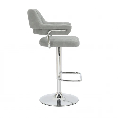 Cortez Leather Effect Light Grey Bar Stool - Set Of 2 - Image 7