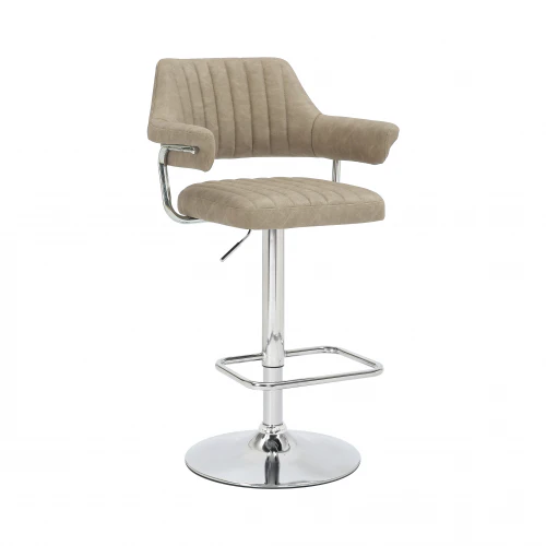Cortez Leather Effect Mink Bar Stool - Set Of 2