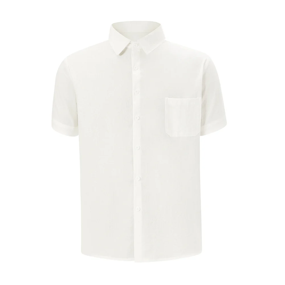 Cotton Short-sleeve Shirt - White - Image 2