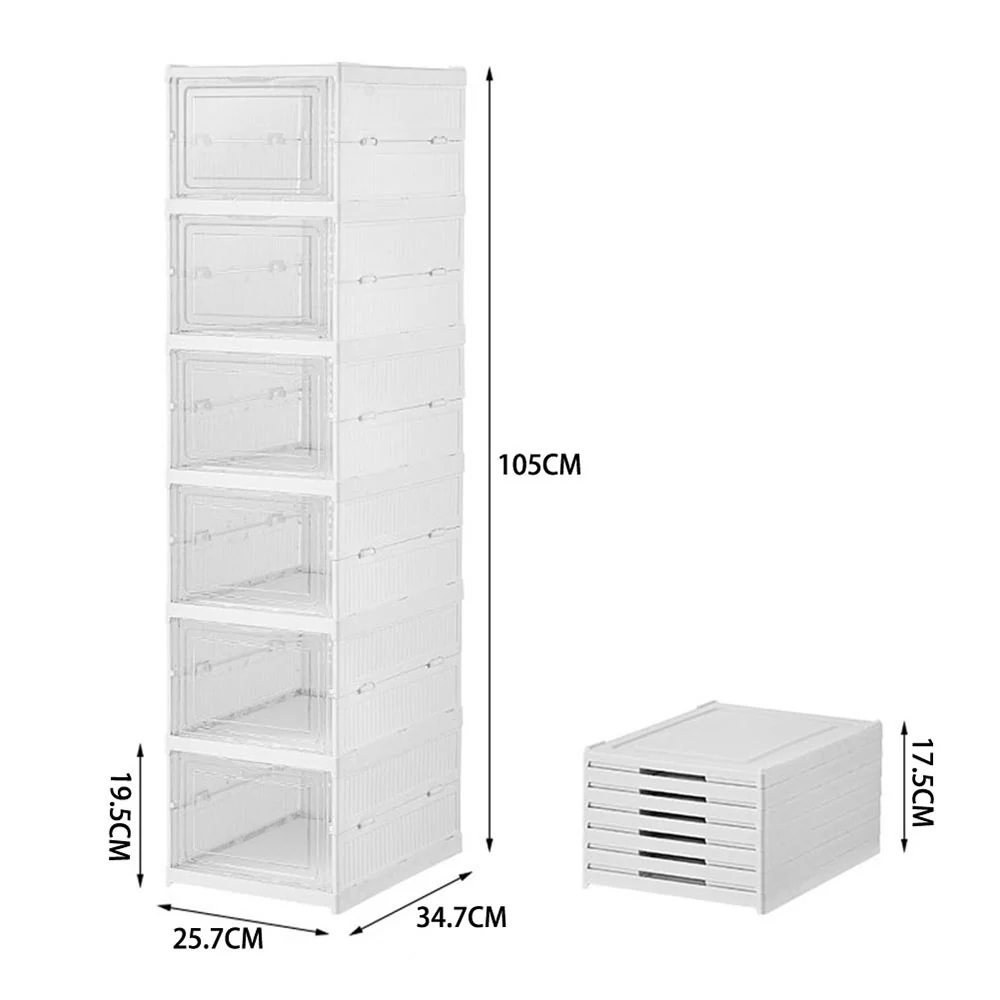 Cottonfy UK 6 Tier Foldable Shoe Storage Box Unit - Image 9