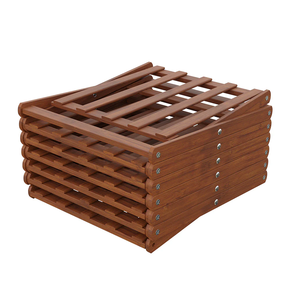 Cottonfy UK 7-Tier Bamboo Folding Shoe Rack - Image 2