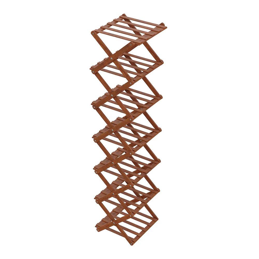 Cottonfy UK 7-Tier Bamboo Folding Shoe Rack - Image 3