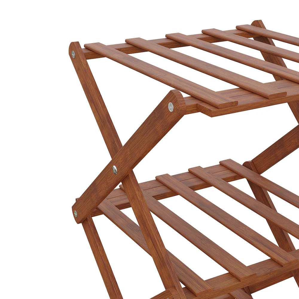 Cottonfy UK 7-Tier Bamboo Folding Shoe Rack - Image 4