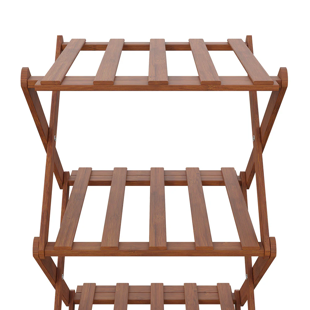 Cottonfy UK 7-Tier Bamboo Folding Shoe Rack - Image 5