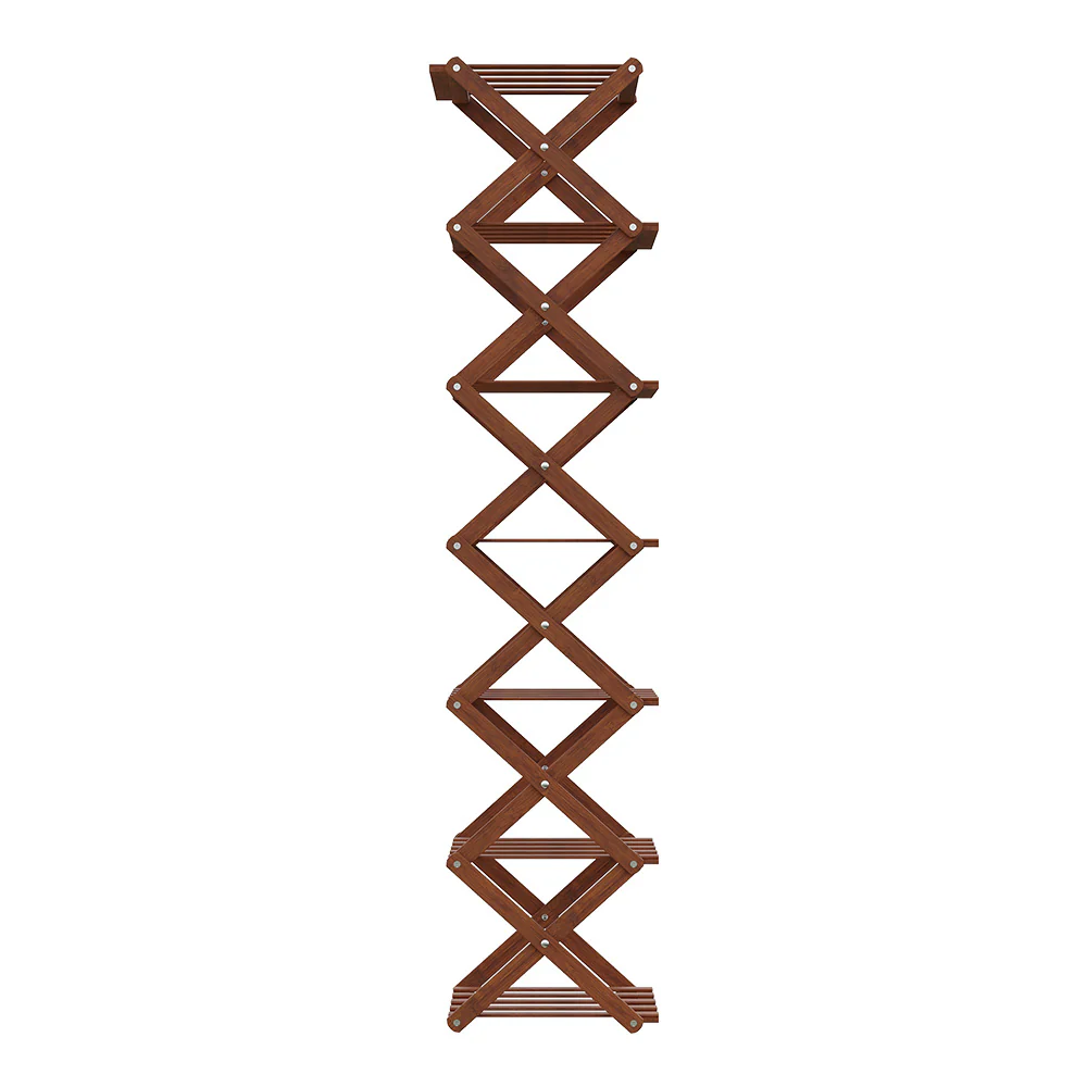 Cottonfy UK 7-Tier Bamboo Folding Shoe Rack - Image 6