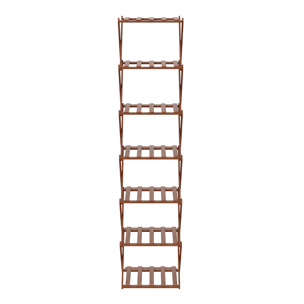 Cottonfy UK 7-Tier Bamboo Folding Shoe Rack - Image 7