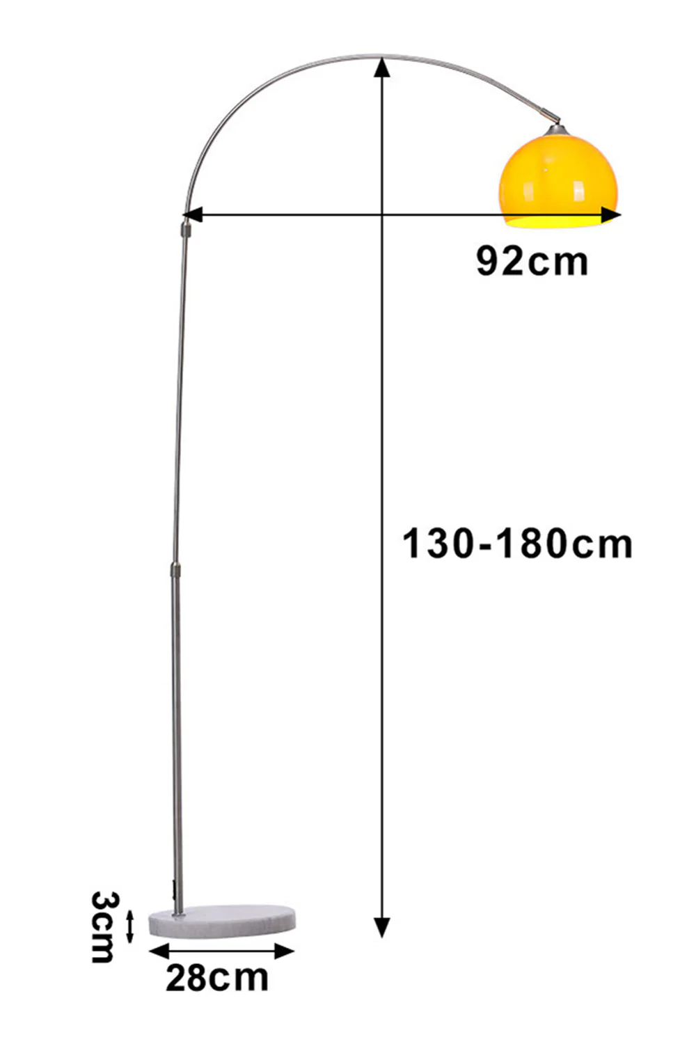 Cottonfy UK Arched Floor Lamp With Marble Base - Image 7