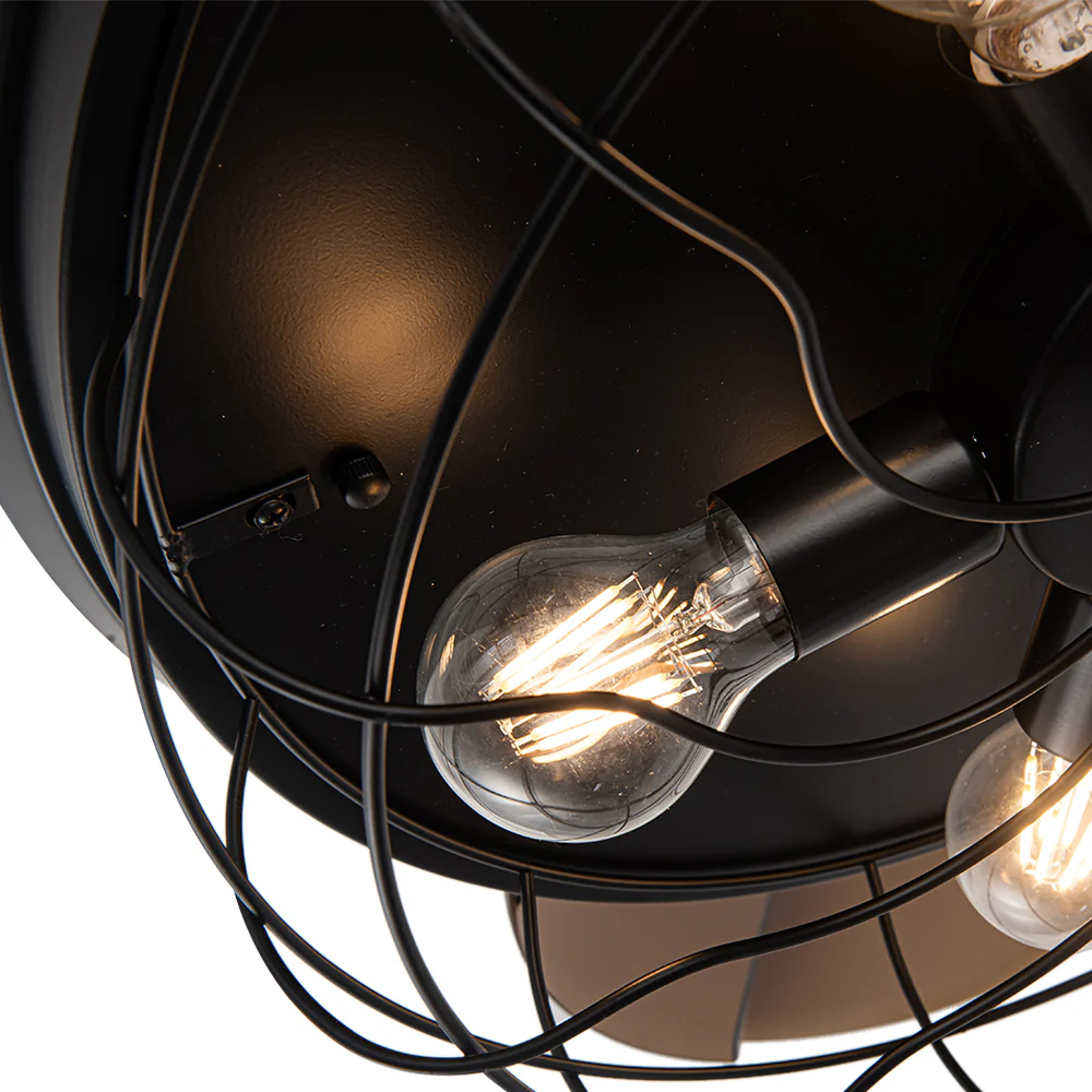 Cottonfy UK Caged Farmhouse Style Ceiling Fan With Lights - Image 5