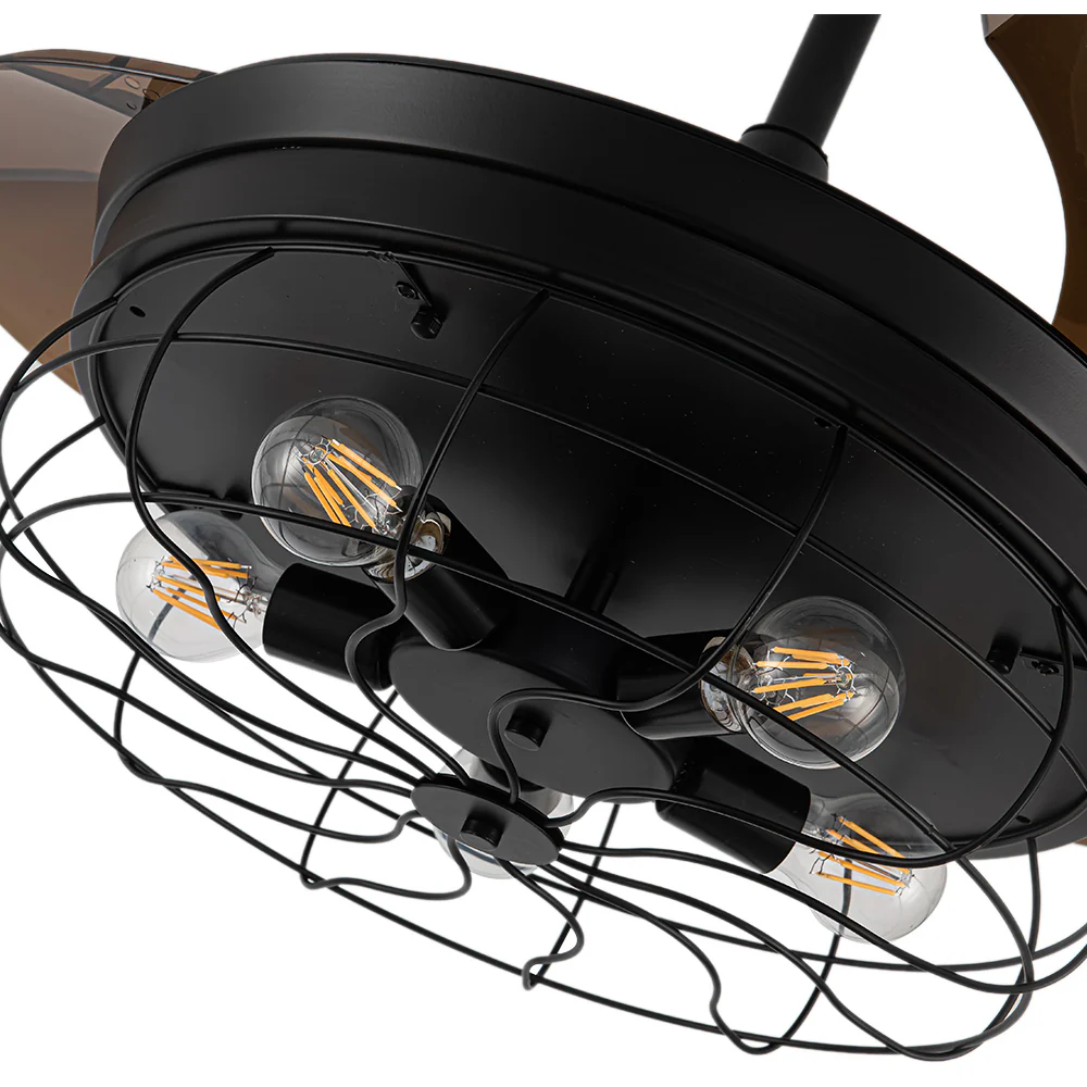 Cottonfy UK Caged Farmhouse Style Ceiling Fan With Lights - Image 6