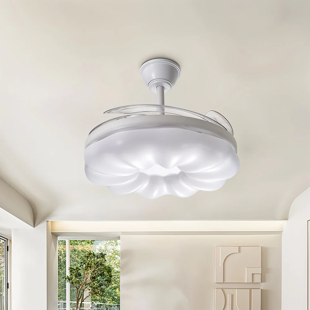 Cottonfy UK Dimmable Ceiling Fan Light with Remote and Retracted Blades - Image 2