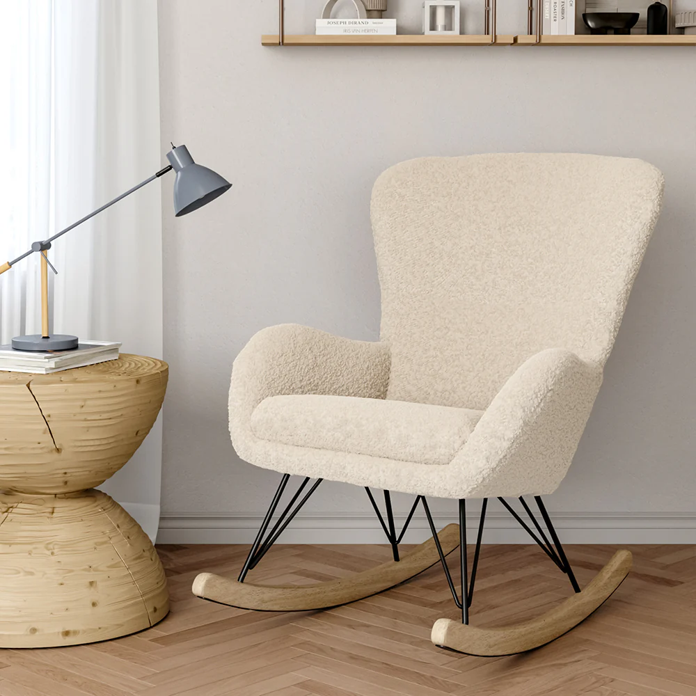 Cottonfy UK Fleece Rocking Chair With Removable Cushion