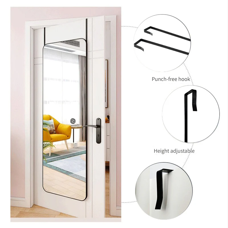 Cottonfy UK Full Length Mirror with Rounded Corners Door Hanging - Image 6