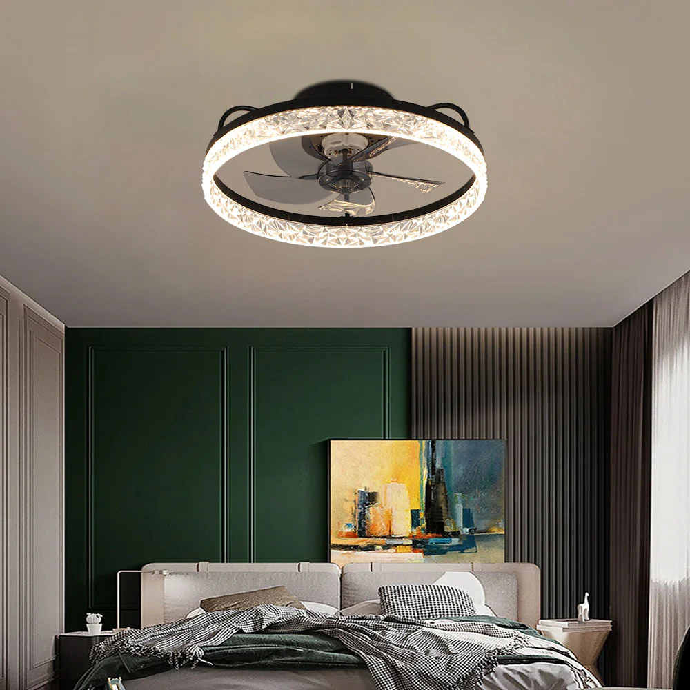 Cottonfy UK Luxury Ceiling Fan Light with Crystals - Image 2