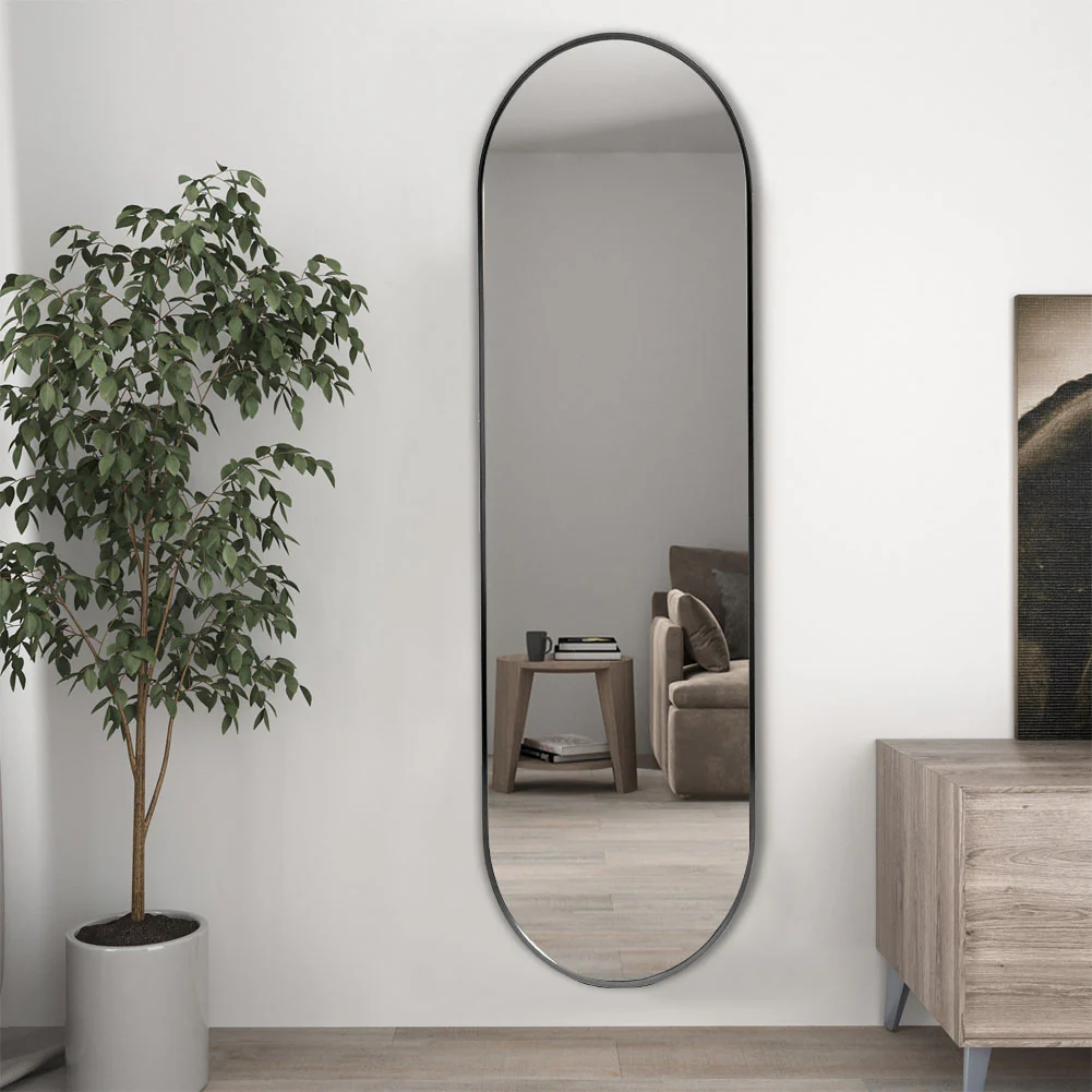 Cottonfy UK Oval Metal Full Length Wall Mirror