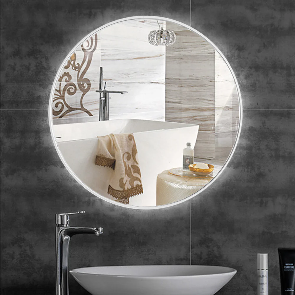 Cottonfy UK Round Bathroom Framed Mirror Wall Hanging