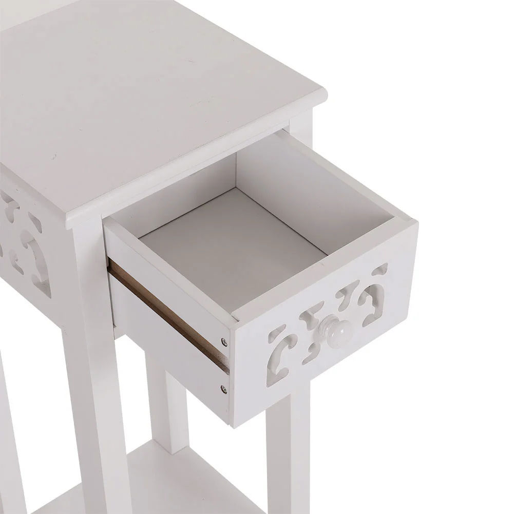 Cottonfy UK Wooden Plant Stand with Drawer - Image 3