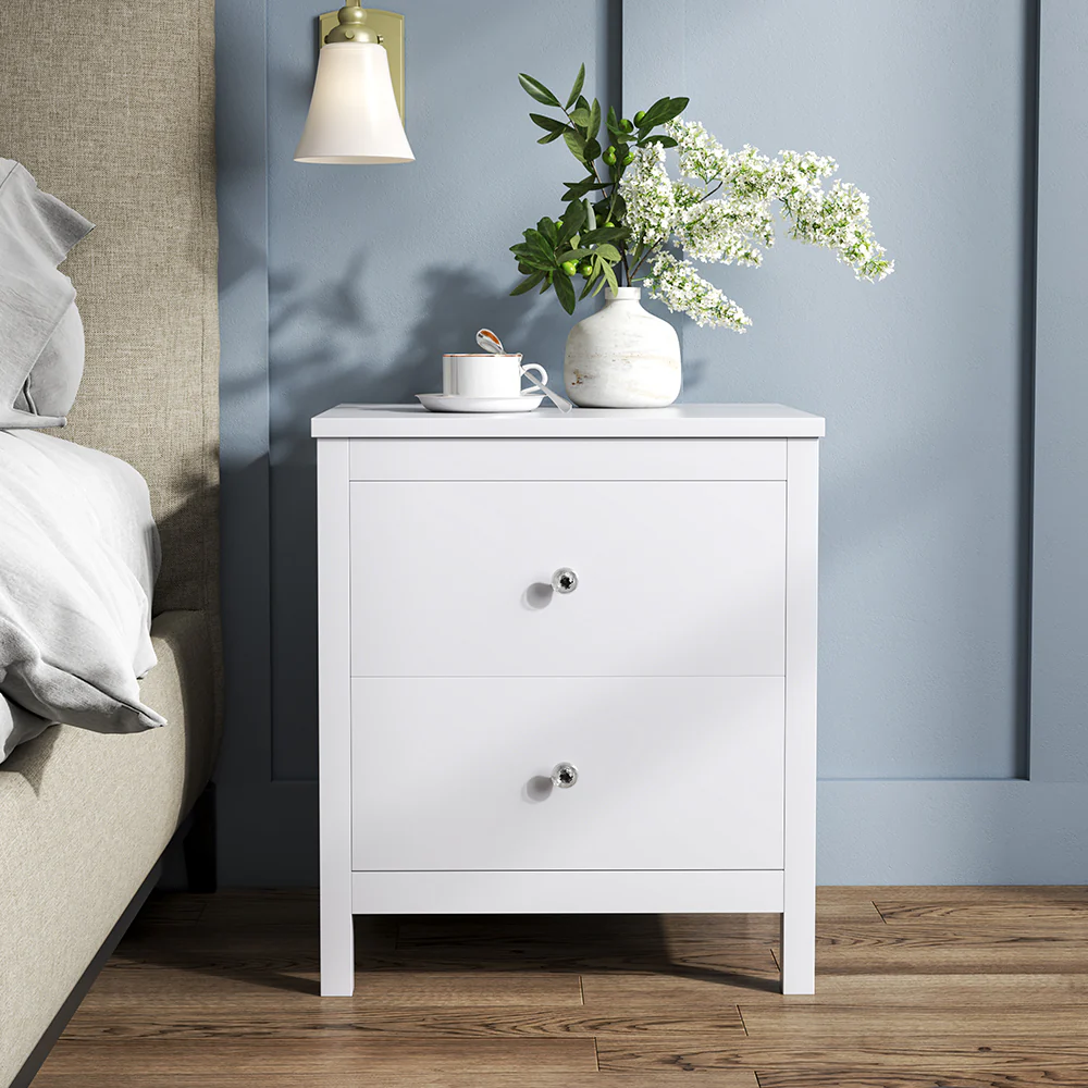 Cottonfy UK Wooden Storage Cabinet with 2 Drawers