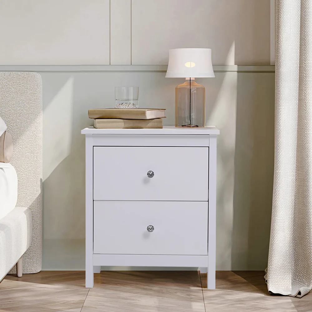 Cottonfy UK Wooden Storage Cabinet with 2 Drawers - Image 2