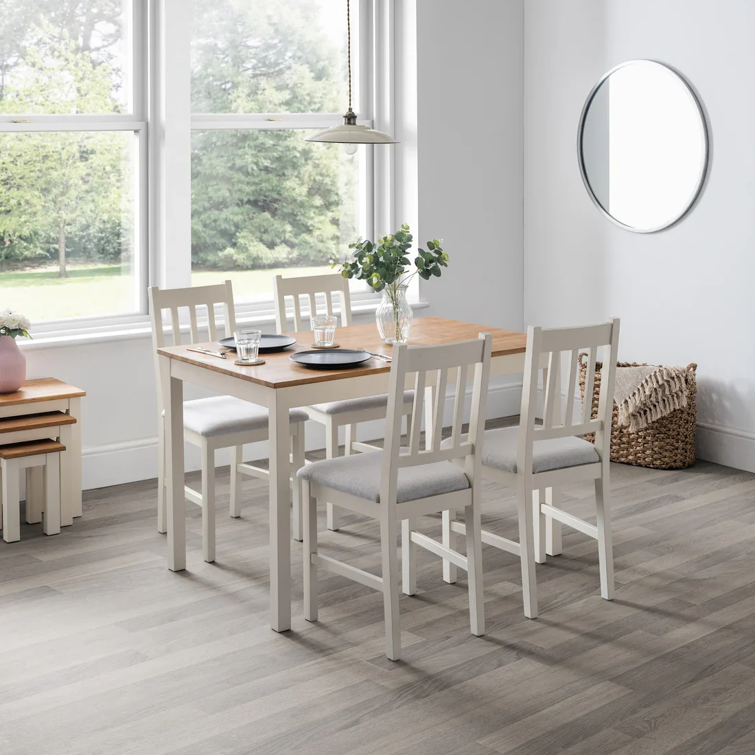 Rowan Dining Chair - Ivory/Oak