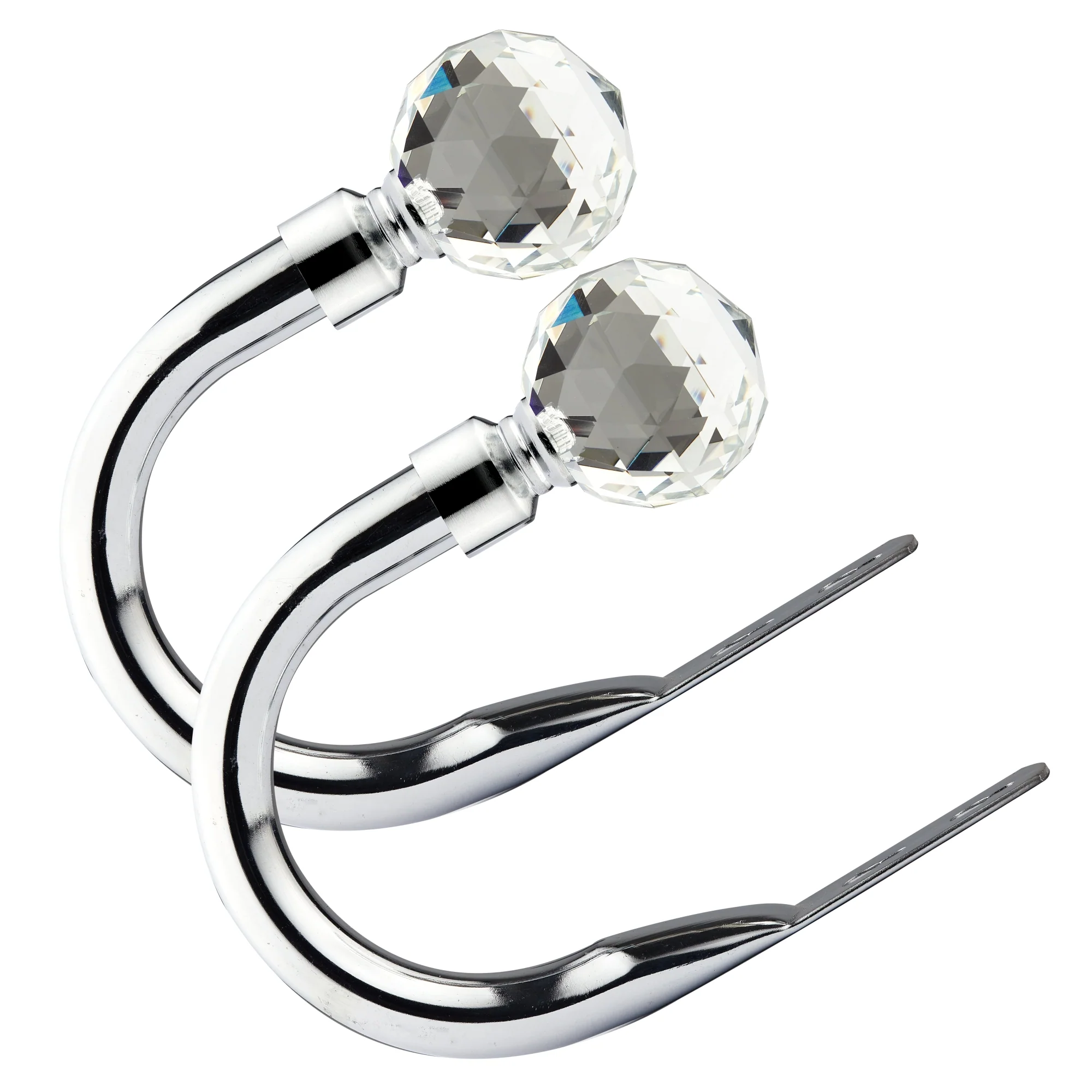 Crystal - Pair of Holdaback Tiebacks with End Finials in Matt Black - Image 13