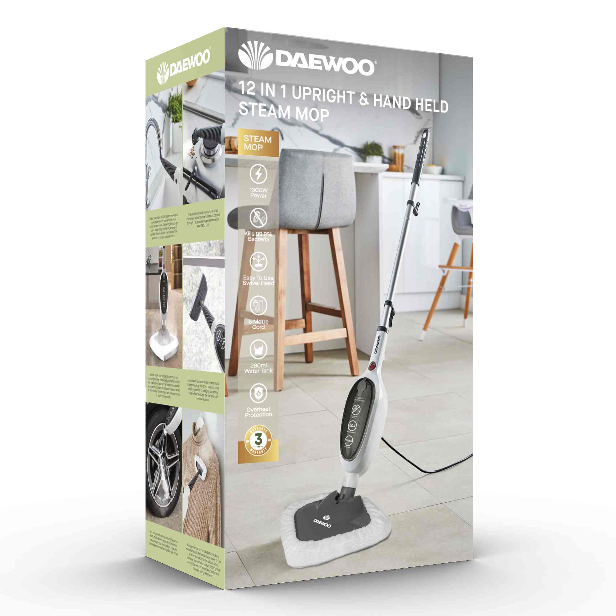Daewoo 12 In 1 Hand Held Steam Mop - Image 4