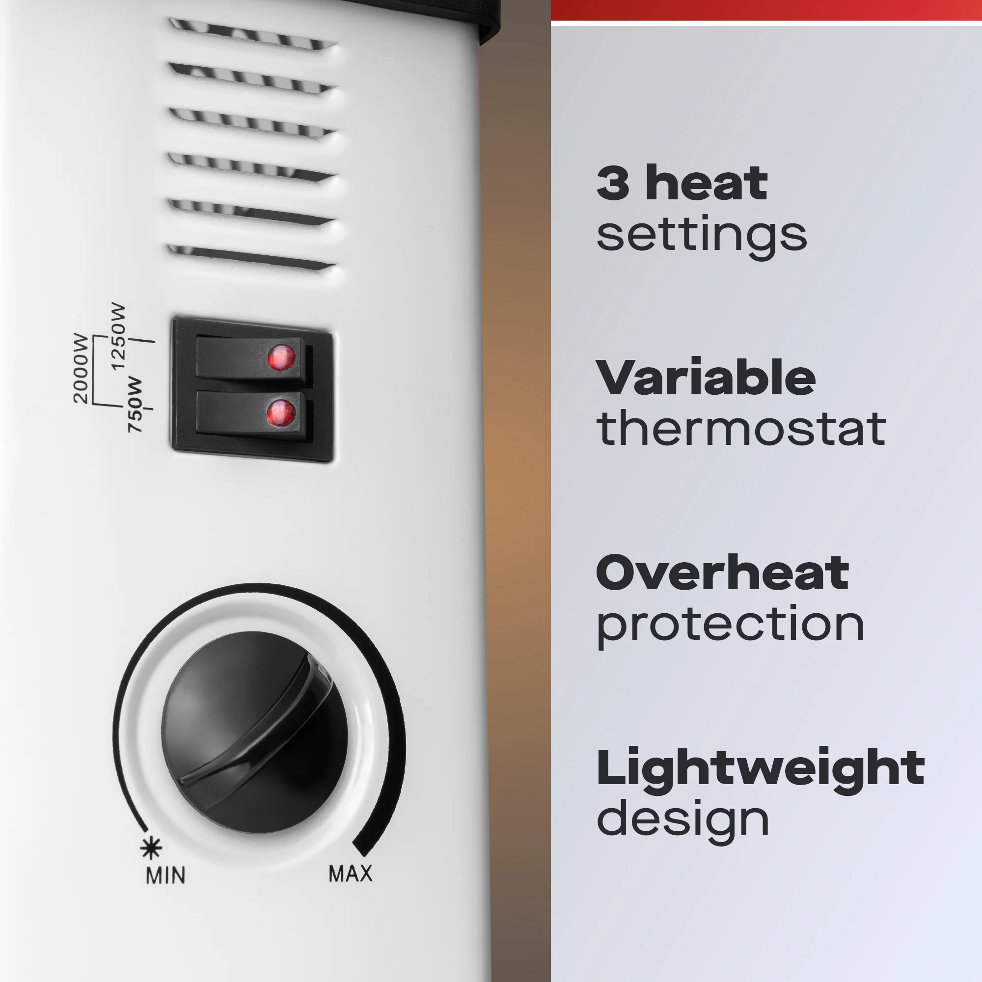 Daewoo 2000W Convection Heater - Image 3
