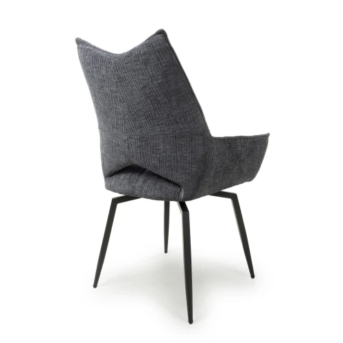Dakar Textured Effect Dark Grey Swivel Chair - Image 2