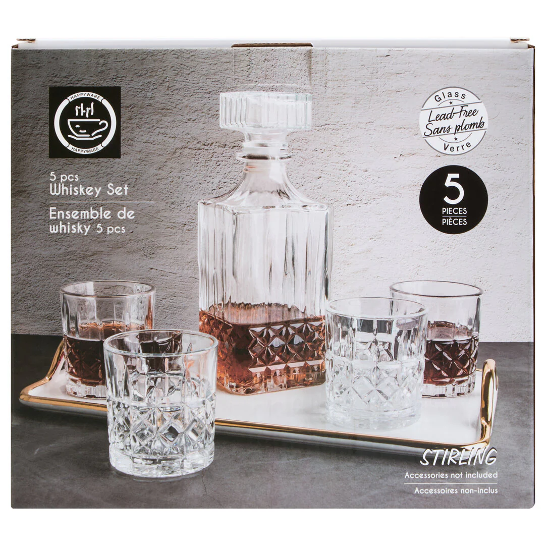 Dayla Diamond Pattern Decanter With Four Glasses - Image 8