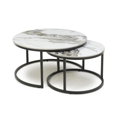 Delta White/Gold Nest of Tables