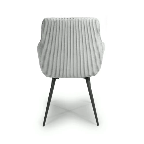 Denver Corduroy Light Grey Dining Chair - Image 5