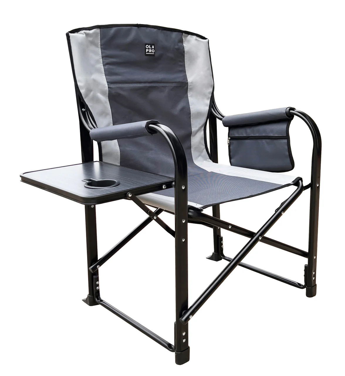Directors Chair with side table Grey & Charcoal