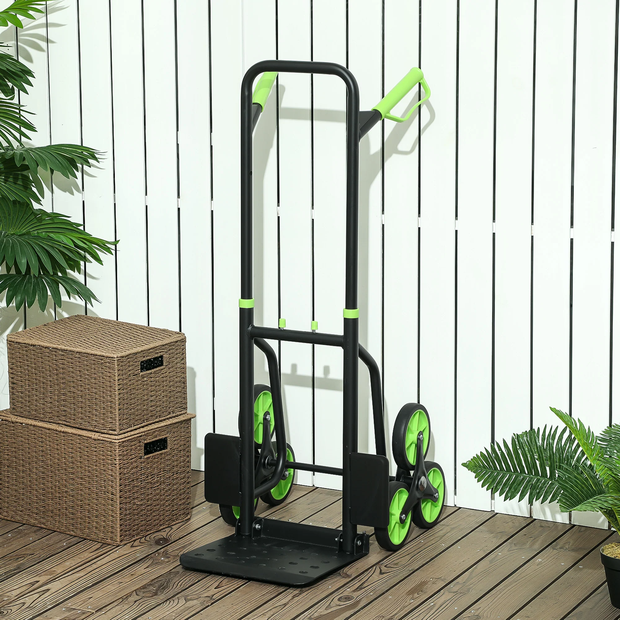 DURHAND Climbing Stairs Trolley Hand Trucks 6-Wheels Foldable Load Cart Steel - Image 2