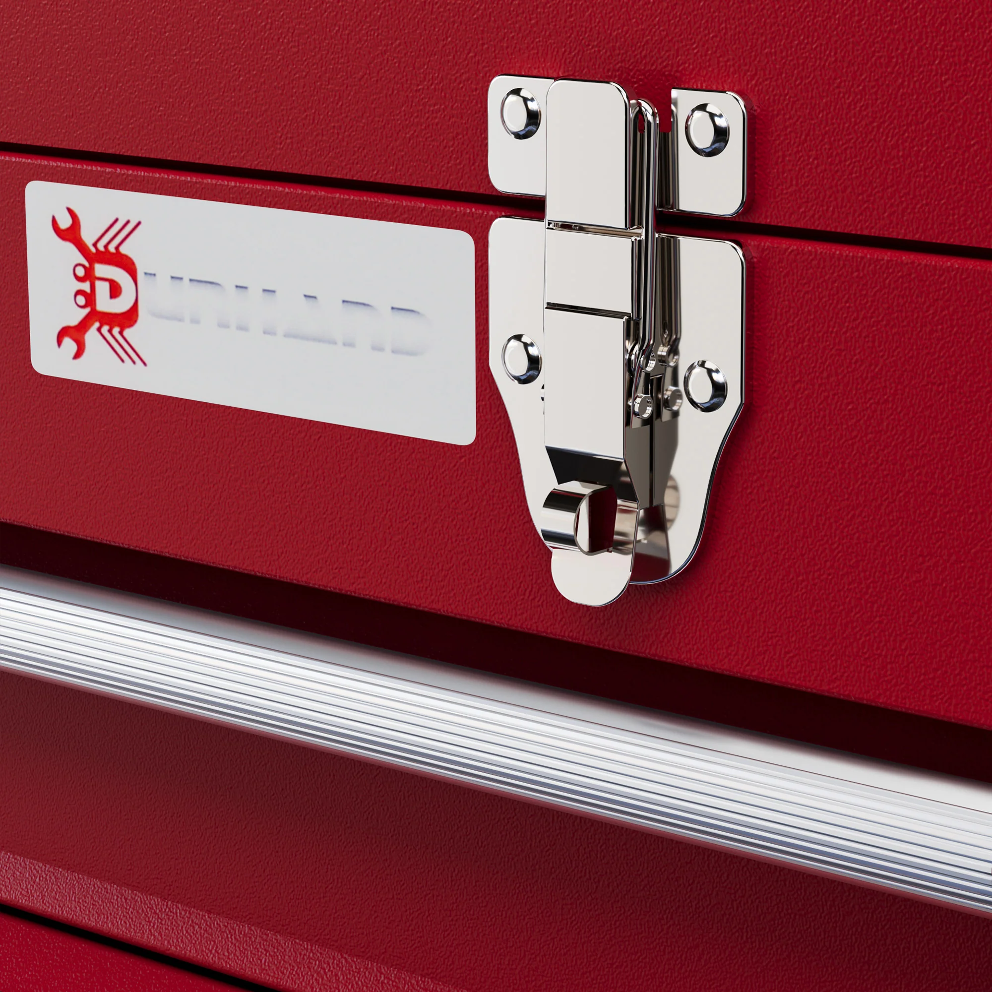 DURHAND Lockable 3 Drawer Tool Chest With Ball Bearing Slide Drawers Red - Image 9