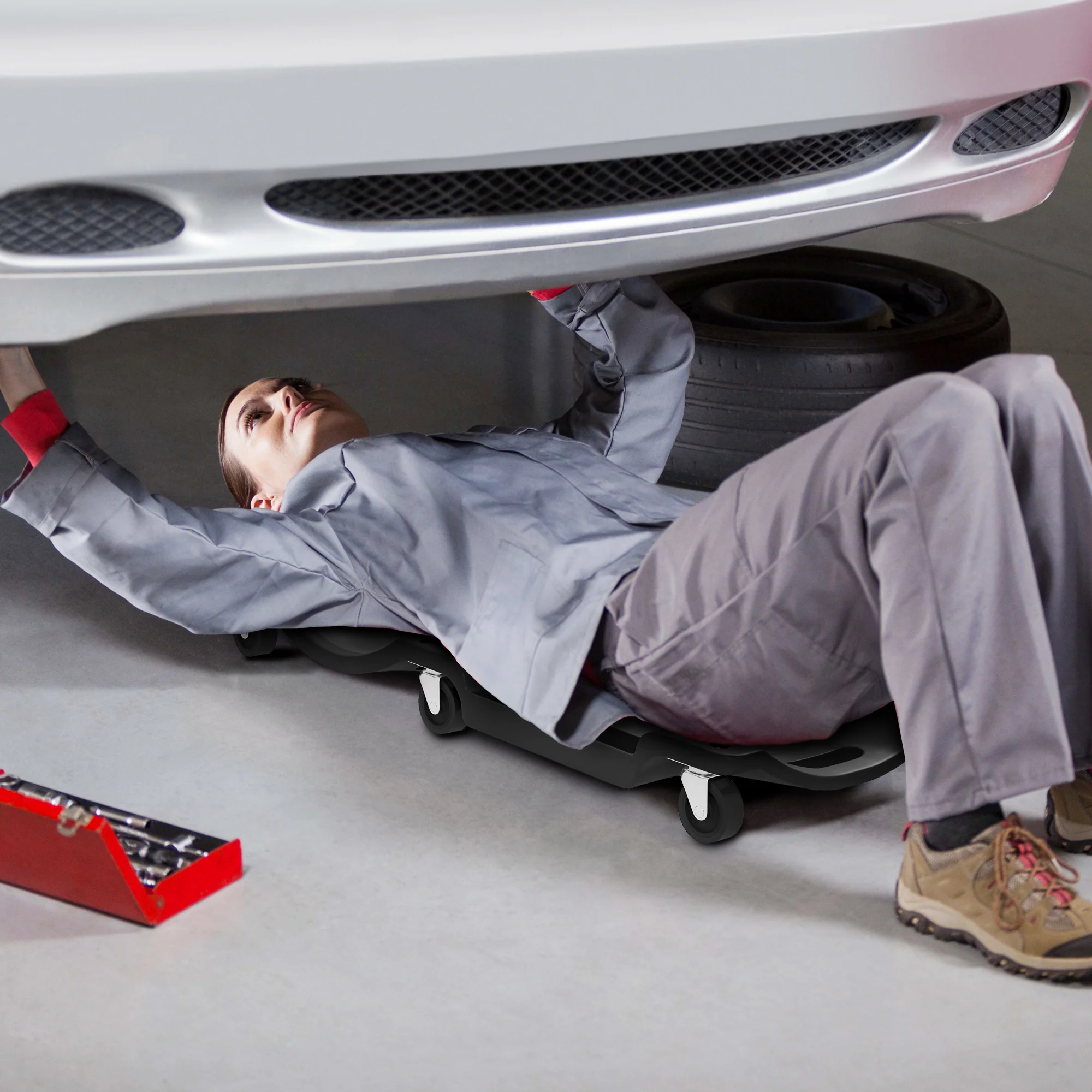 DURHAND Mechanic Vehicle Creeper Rolling Moulded Workshop Garage Assistance - Image 2