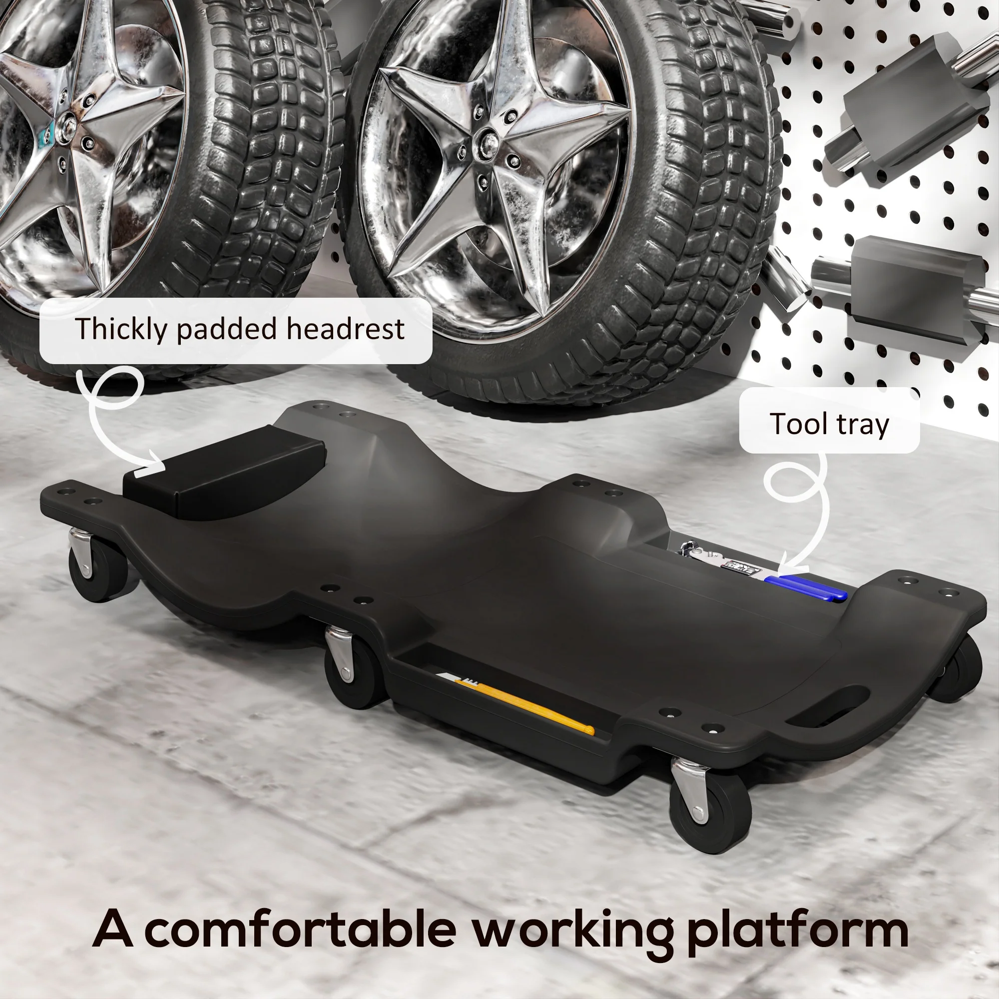 DURHAND Mechanic Vehicle Creeper Rolling Moulded Workshop Garage Assistance - Image 4