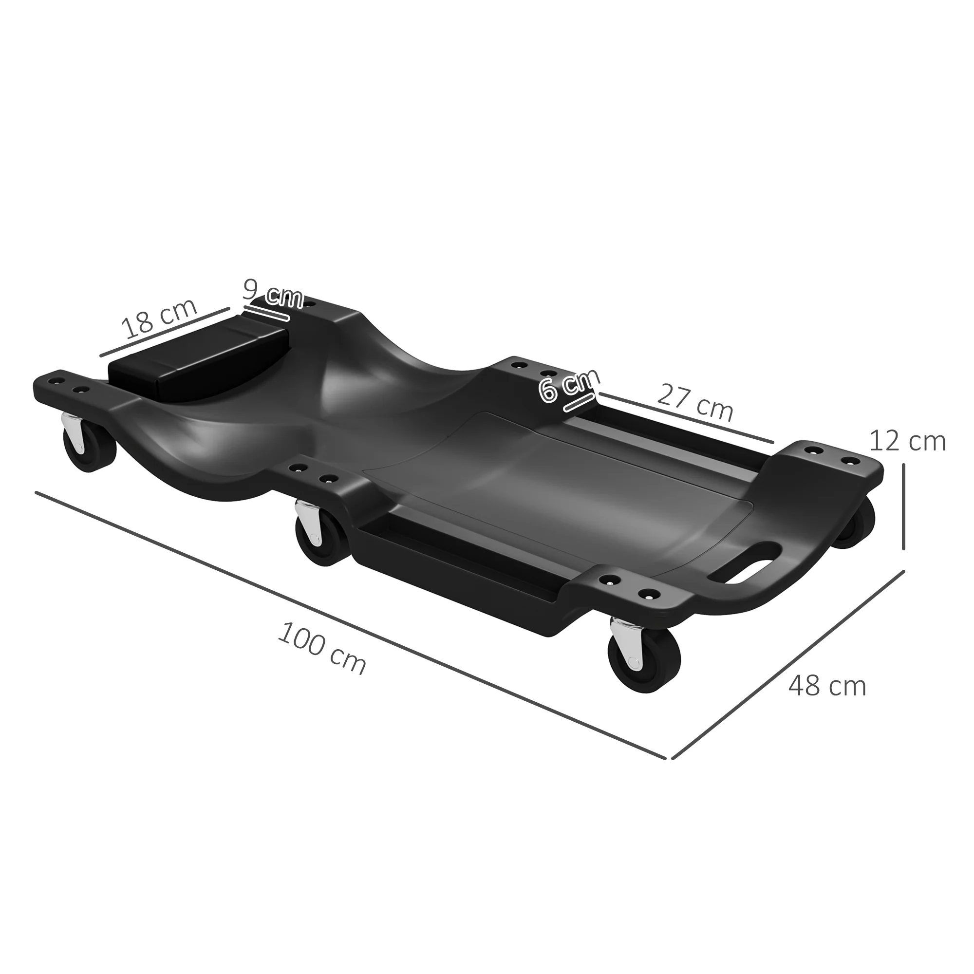 DURHAND Mechanic Vehicle Creeper Rolling Moulded Workshop Garage Assistance - Image 5