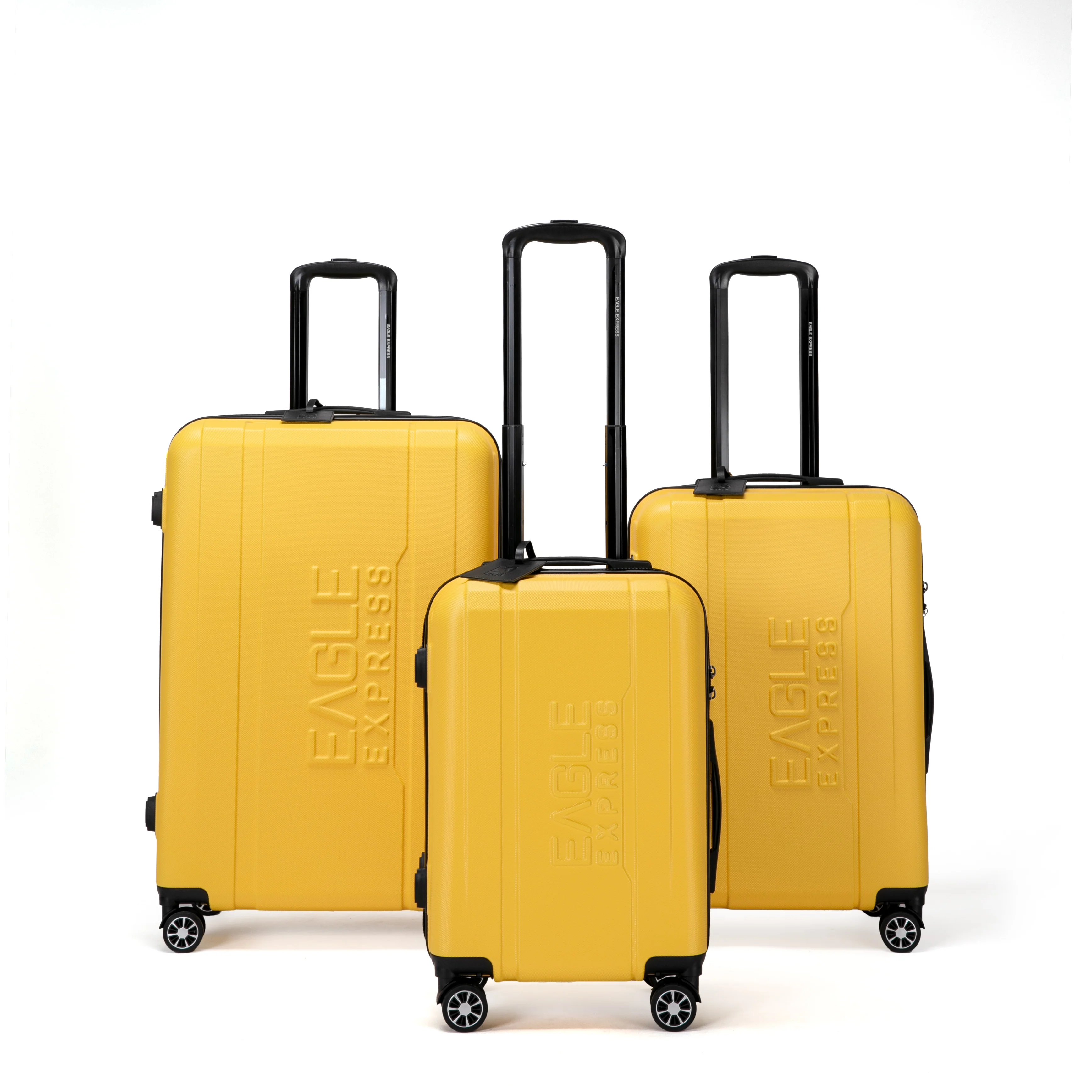 Eagle Express Patron ABS Hard Trolley Lightweight Expandable Luggage Trolley 3 Piece Set - Dark Yellow