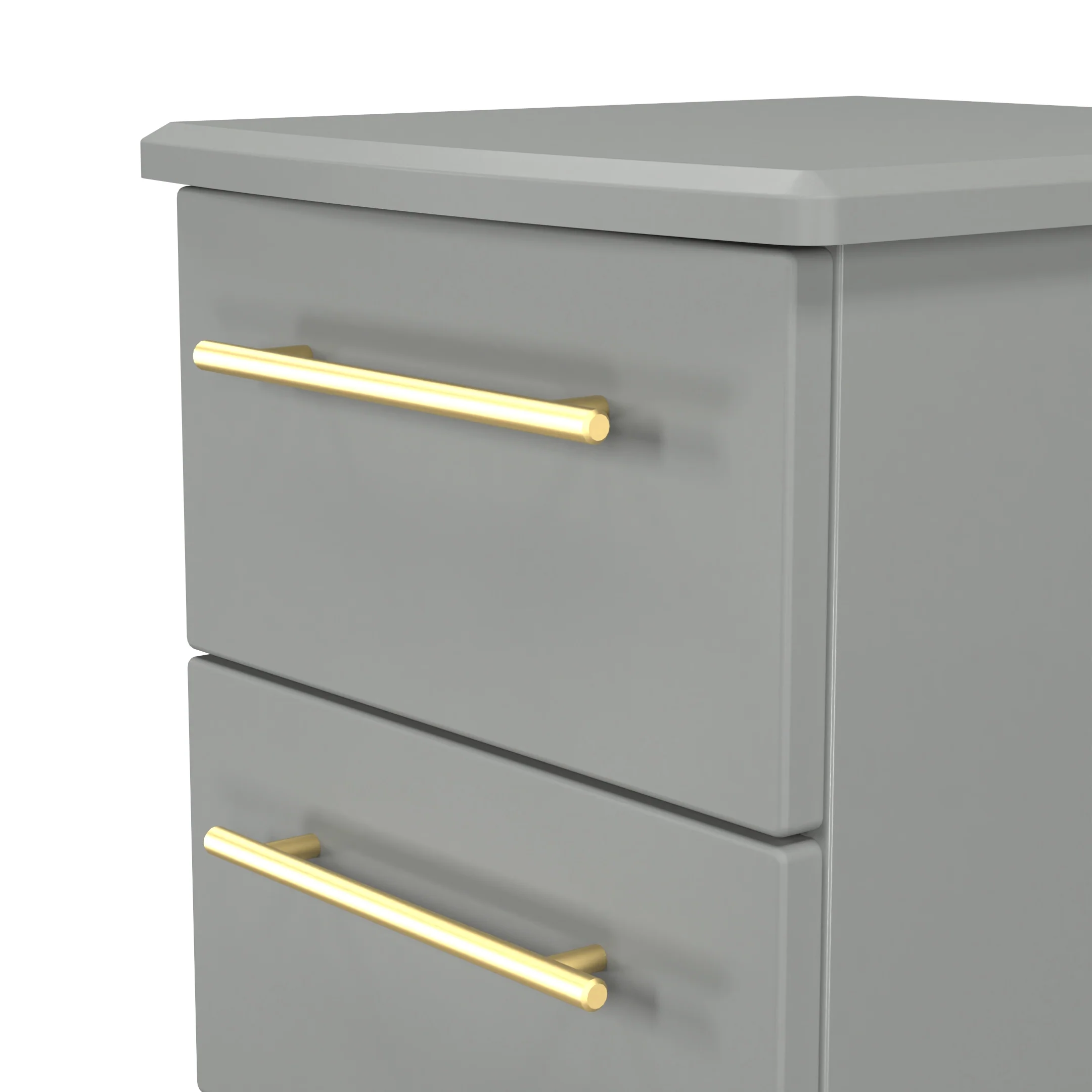 Ealing Ready Assembled 2 Drawer Bedside Cabinet in Dusk Grey - Image 4