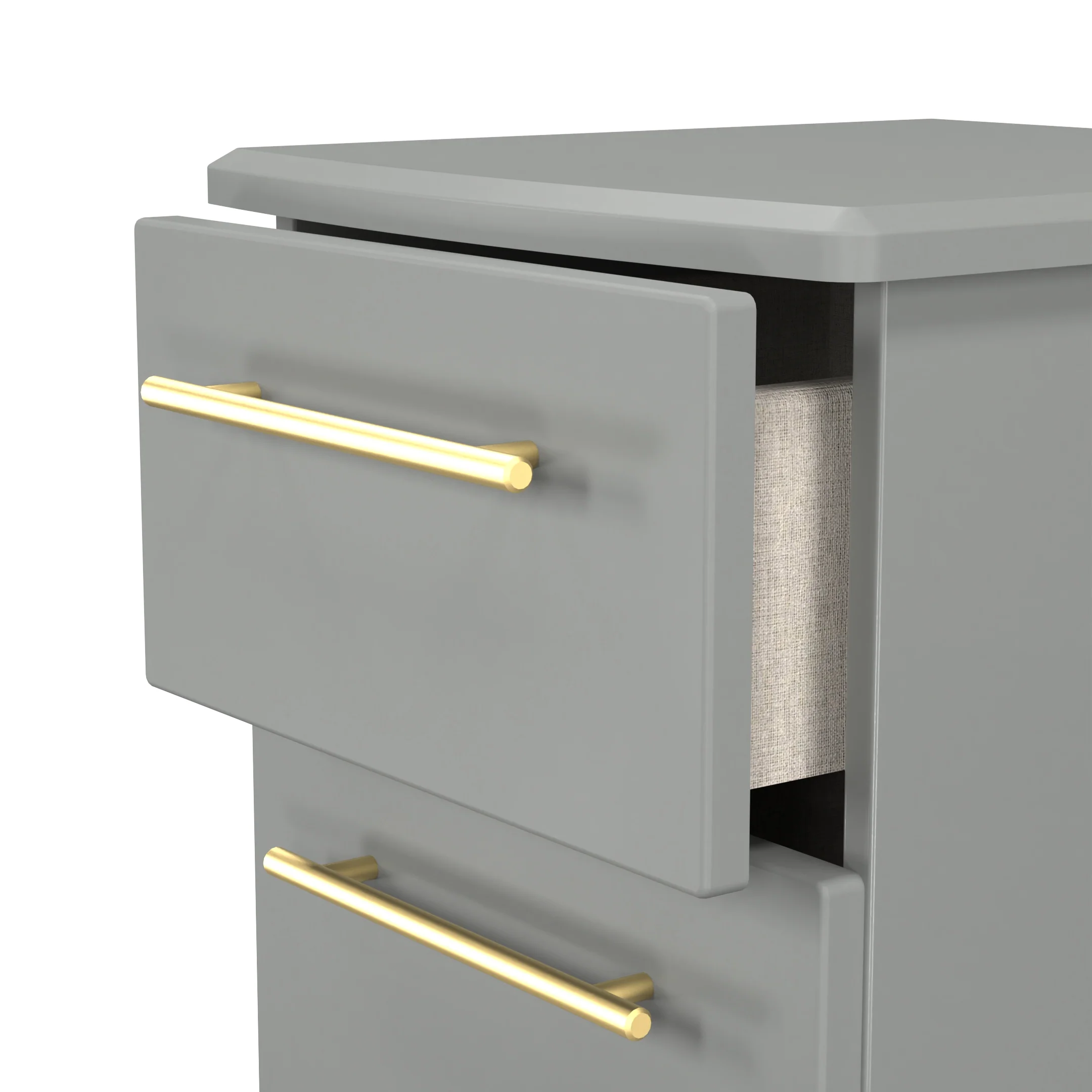 Ealing Ready Assembled 2 Drawer Bedside Cabinet in Dusk Grey - Image 5